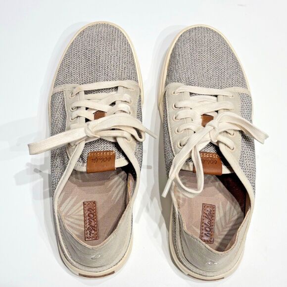 OluKai Women’s Pehuea Li Slip On Shoes Beige Gray Mesh Convertible Heel Size 7 - Picture 6 of 13
